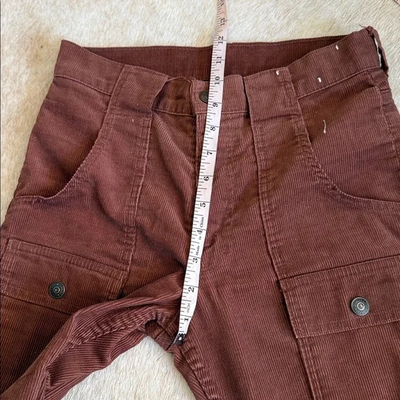 RARE Vintage Levi Brown Corduroy Pants kickflare Big E white tab - Picture 13 of 16